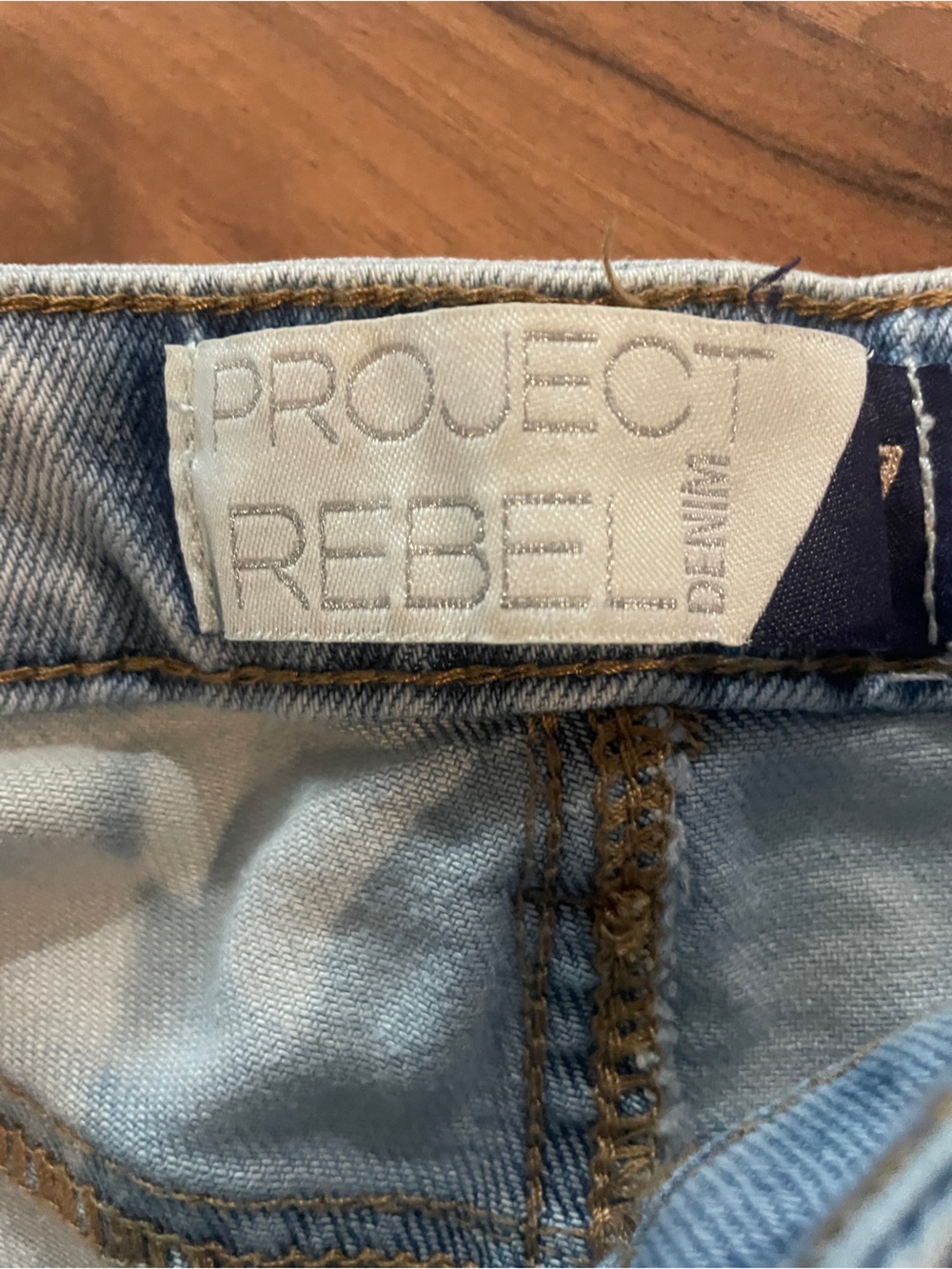 Project Rebel Light Wash Denim High-Rise Women’s Juniors Jean Shorts size 7 - Picture 3 of 6